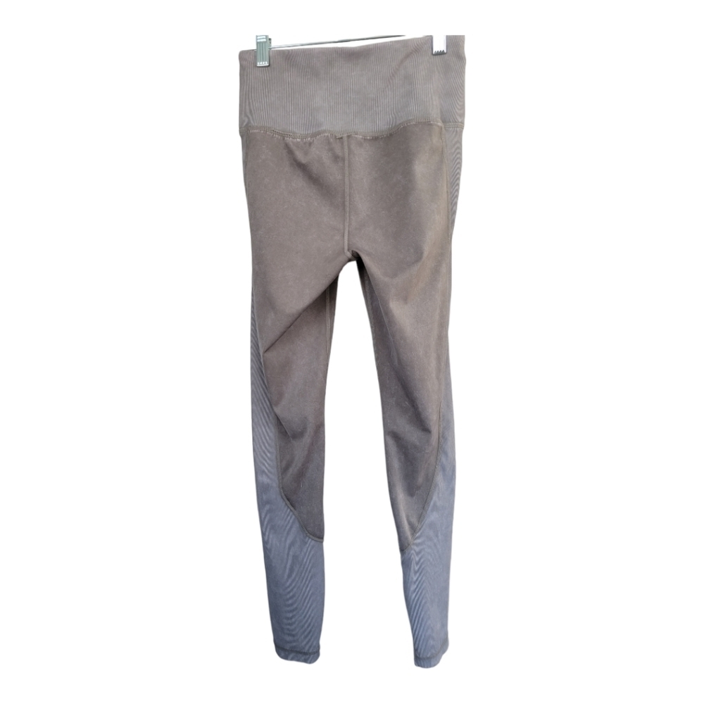 90 Degree By Reflex 7/8 Leggings Tan Taupe Athleisure Yoga Activewear M